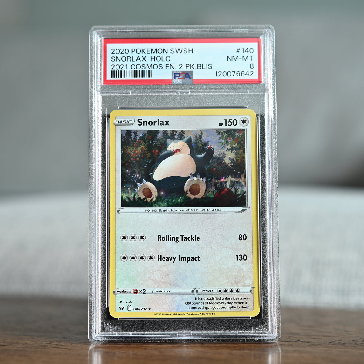 Snorlax (Cosmos Holo) 140/202 PSA 8