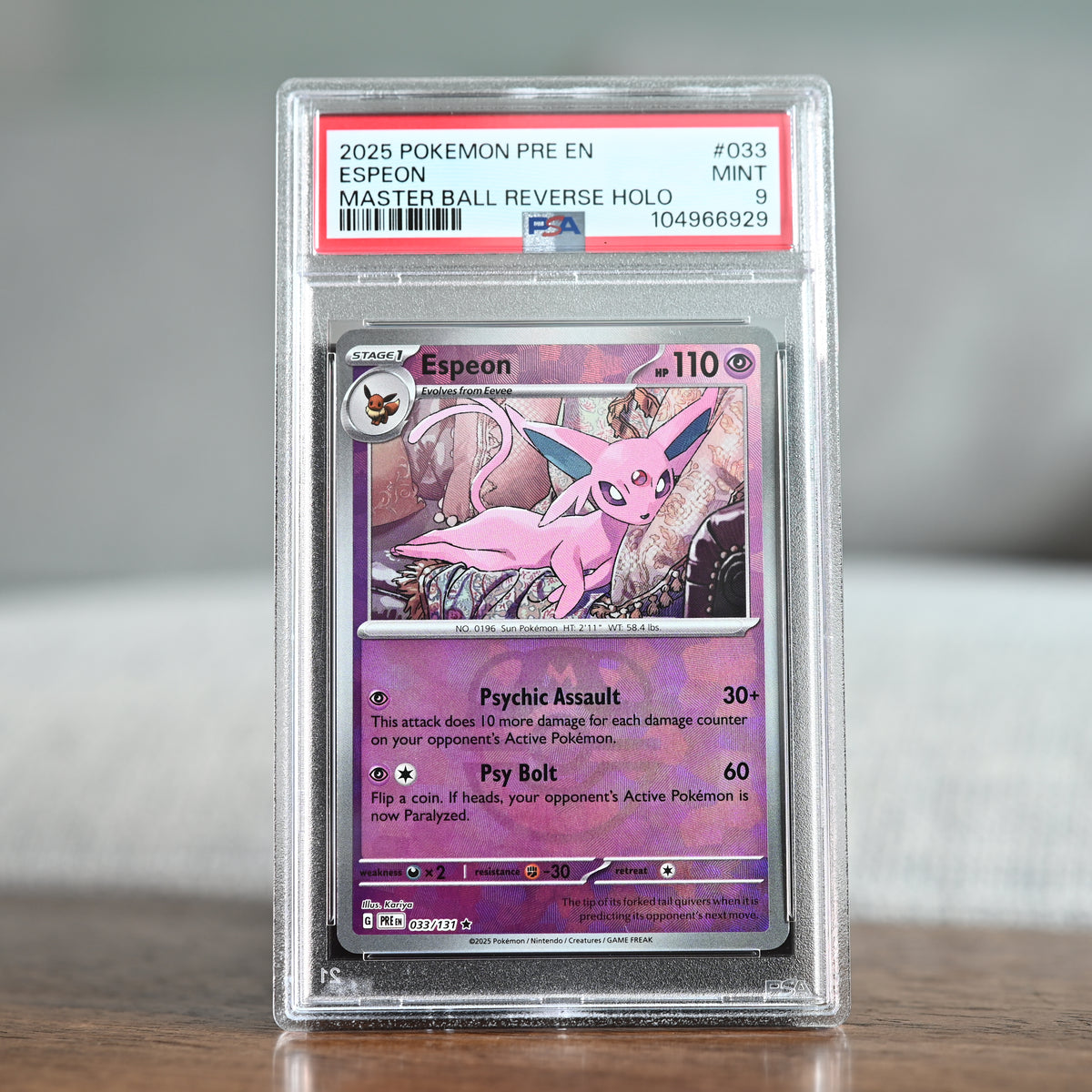 Espeon (Master Ball) 033/131 PSA 9