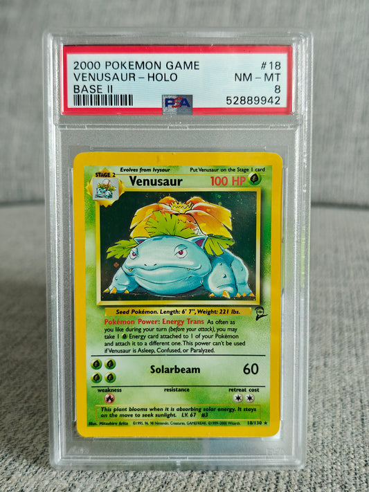Venusaur Holo Base Set 2 PSA 8