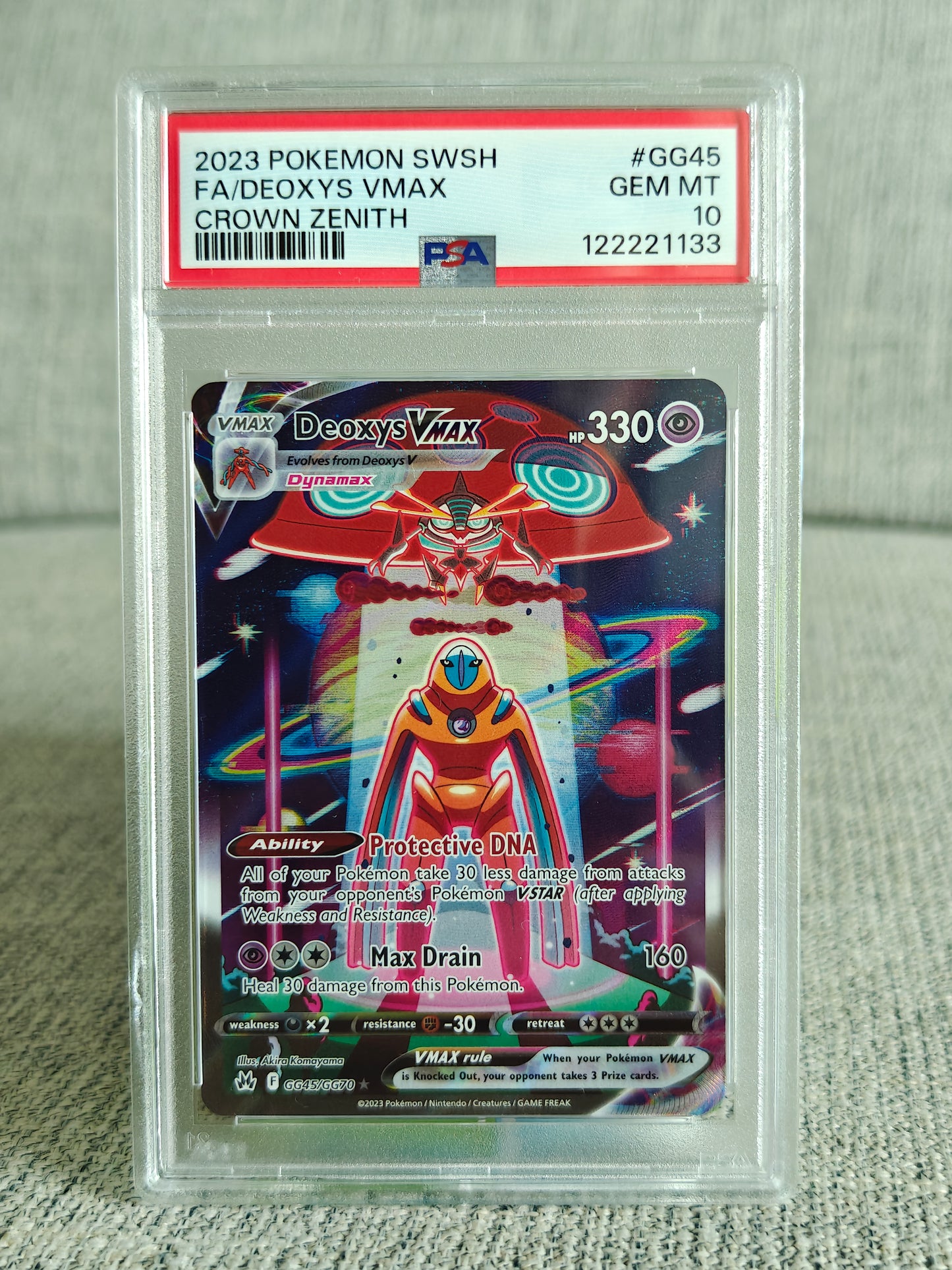 Deoxys Vmax GG45 PSA 10