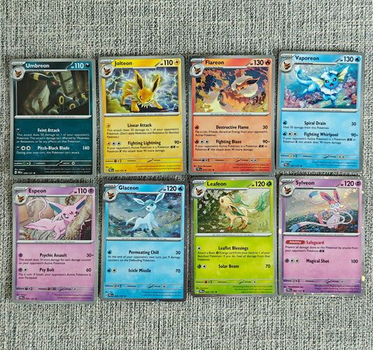 Costco Prismatic Eevee Evolution Cosmos Holo set of 8 (NM)