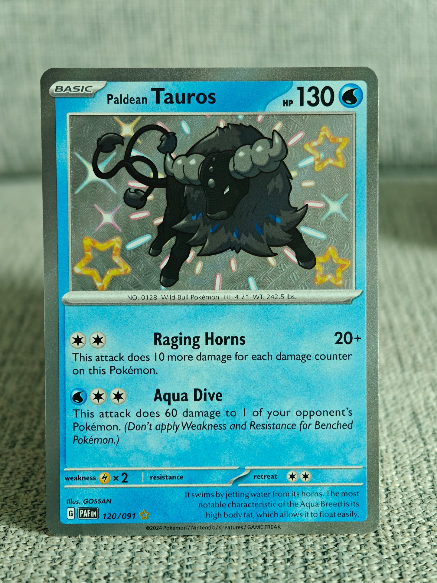 [Raw] Paldean Tauros Shiny (NM)