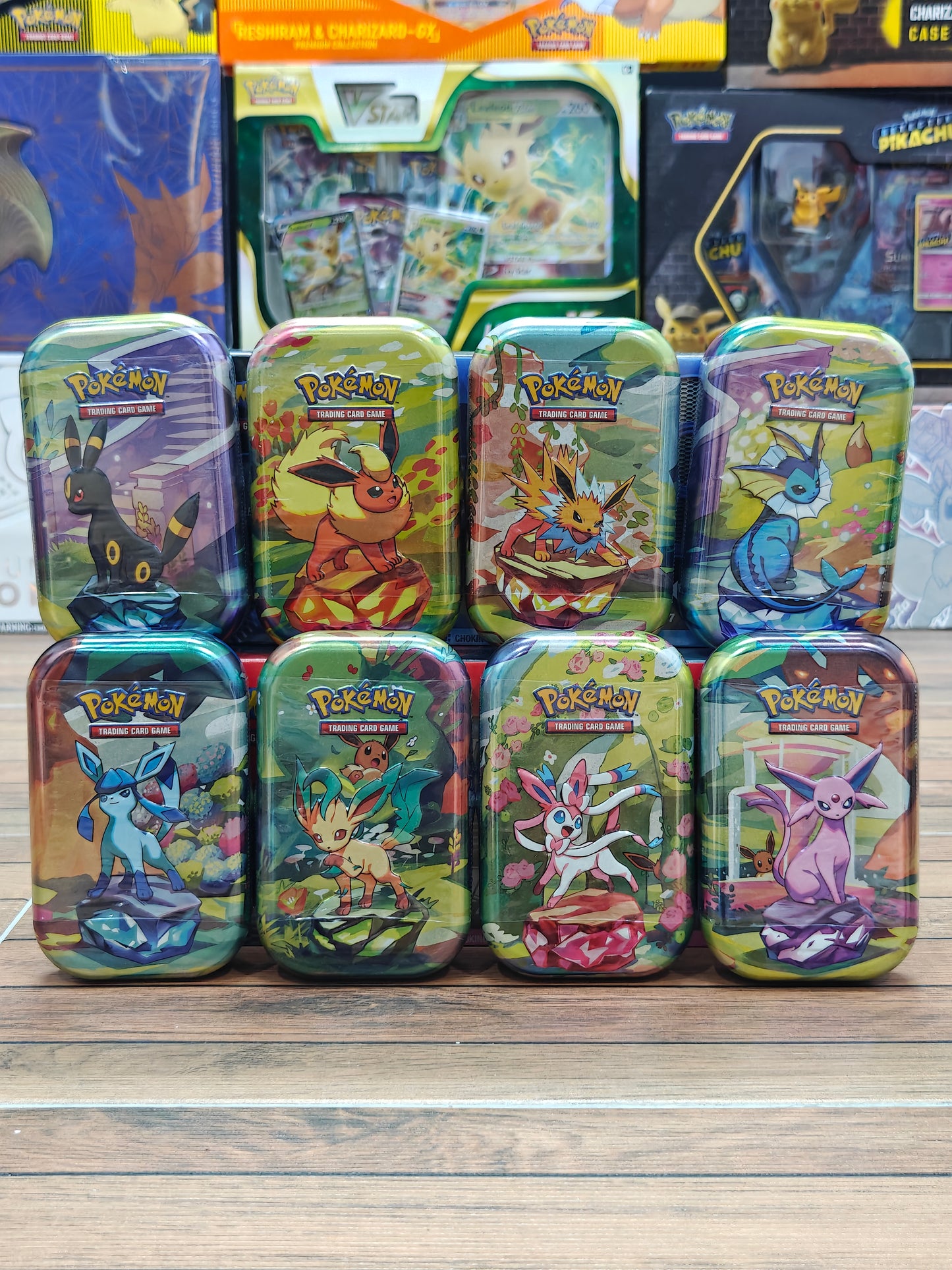 Prismatic Evolutions Mini Tin Art set of 8